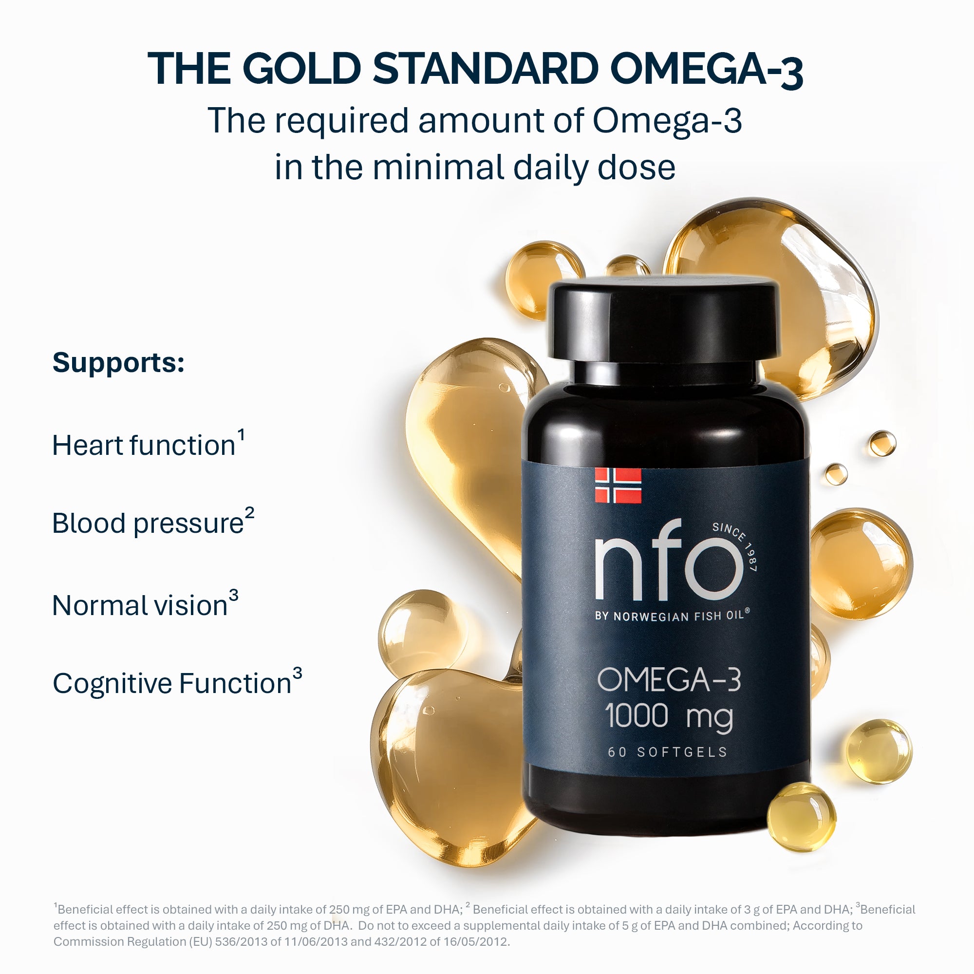 Omega-3 Fish Oil 1000 mg - 60 Softgels