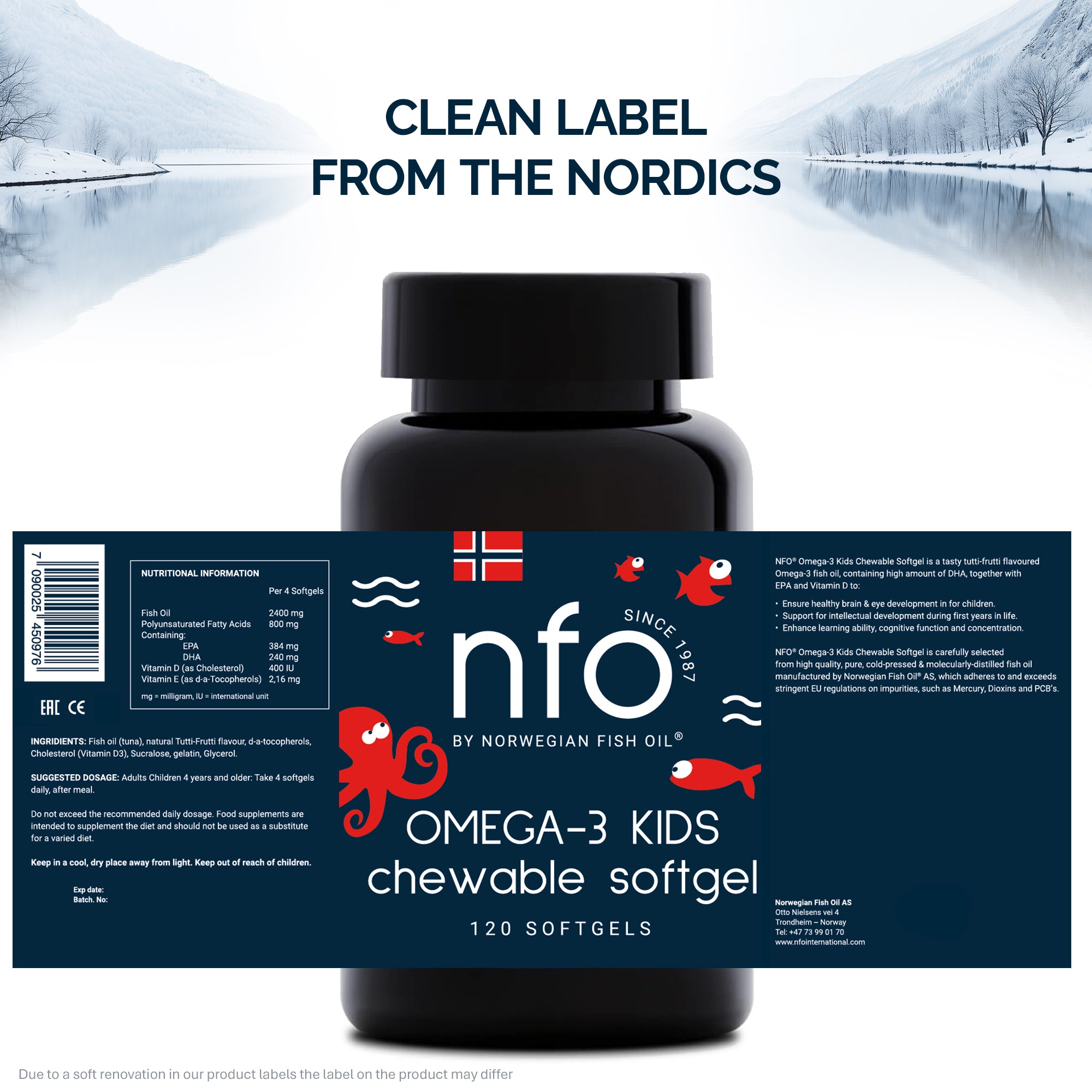 Omega-3 Kids Chewable Minicapsules with Vitamin D - 120 Mini Softgels