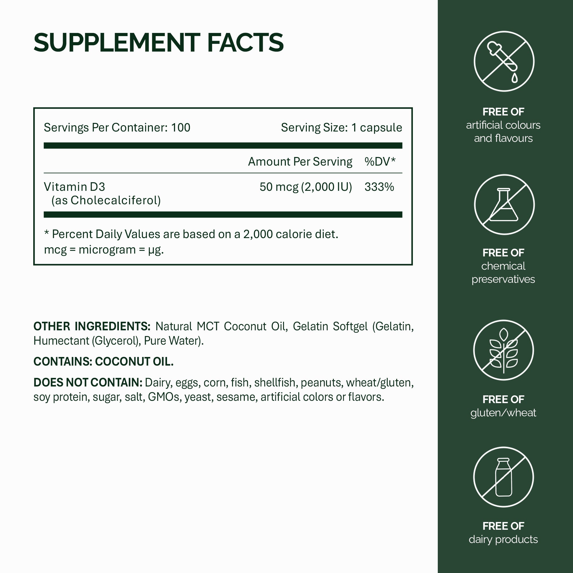 Vitamin D3 2,000 IU 50 mcg